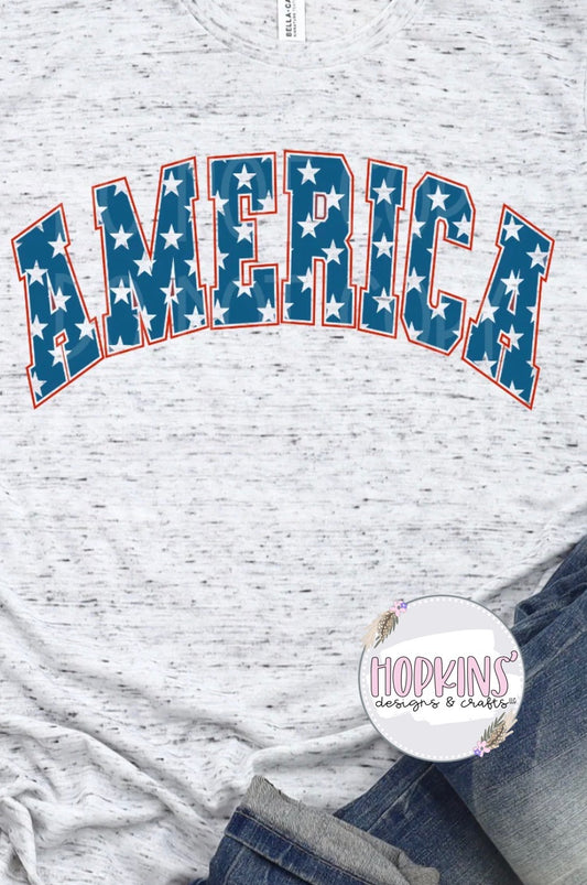 AMERICA Puff Print Shirt