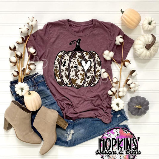 Cow Print Pumpkin Shirt